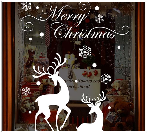 Decal noel Merry Christmas và đôi tuần lộc 2